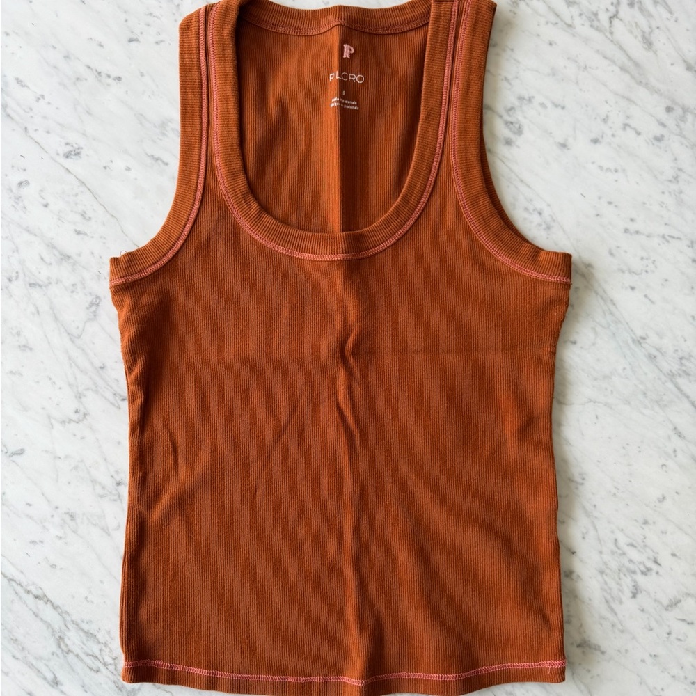 The Sunny Scoop-Neck Tank Top by Pilcro - Blue & Brown Bundle - Size SMALL - Picture 5 of 10